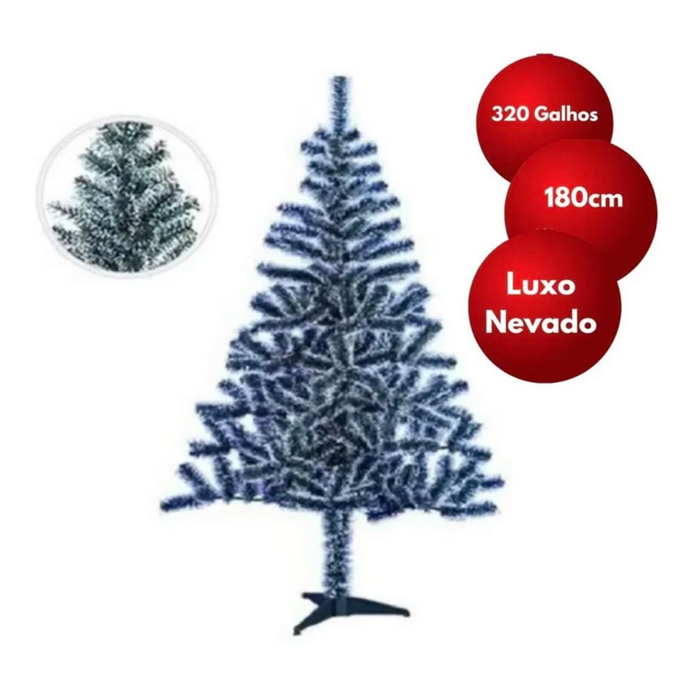 Arvore Natal Verde Neve Nevada 1 8m 450 Galhos Pinheirinho | Casas Bahia