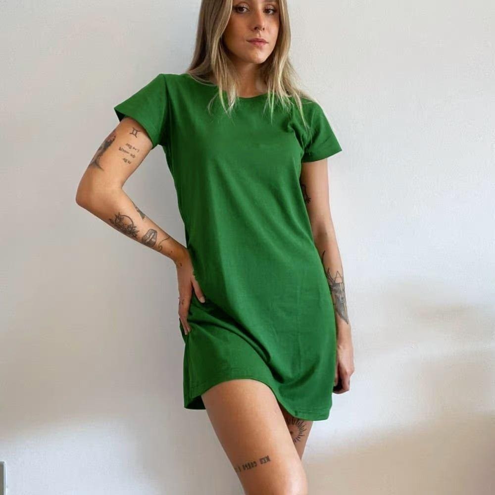 Vestido T-Shirt Camisetão Aveloz Verde Bandeira