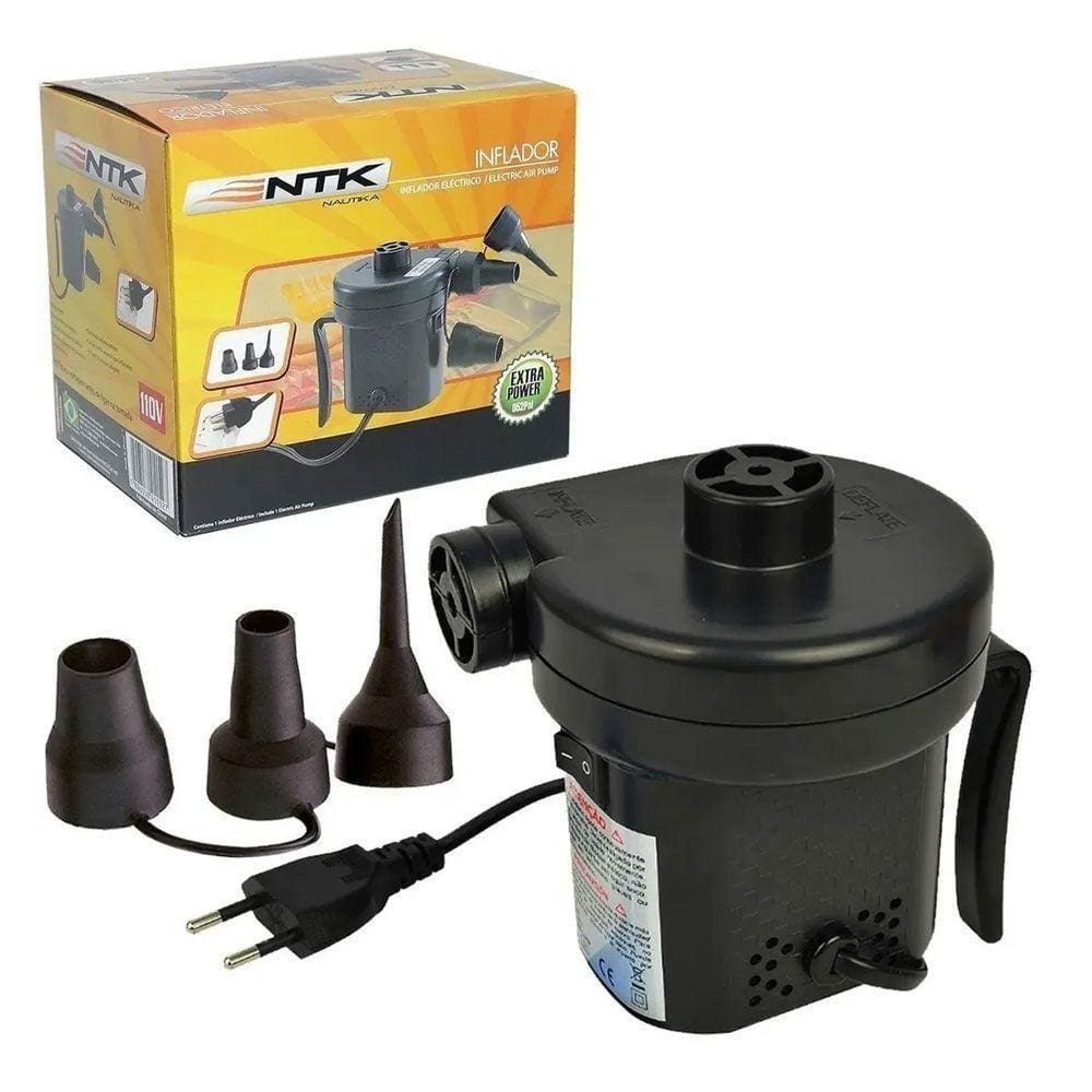 Inflador Eletrico - 110V Com 3 Tipos De Bico Cabo 2M Alta Potencia