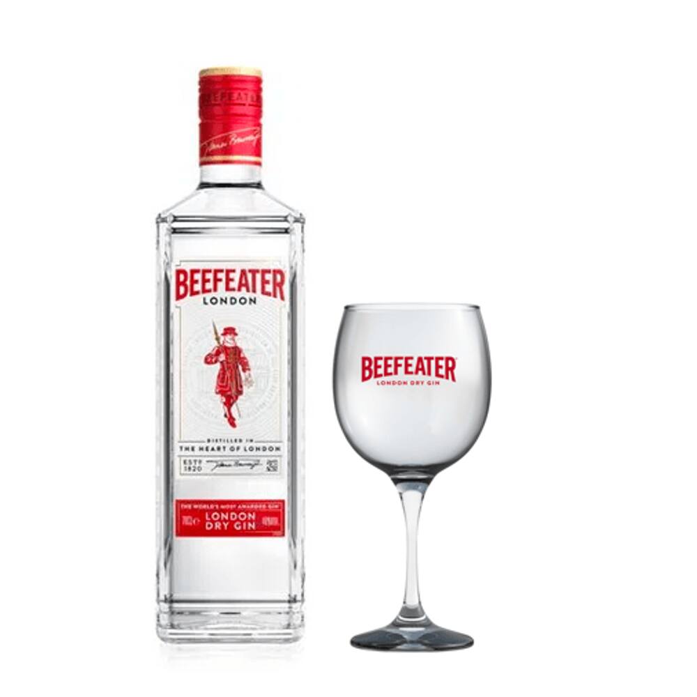Kit Gin Beefeater Dry 750ml + Taça de Vidro 550ml