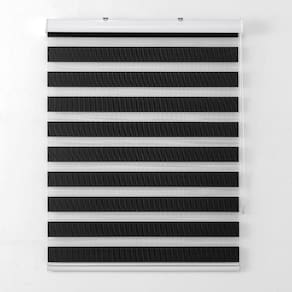 Persiana Rolo Duplo Zebra Com Bandô Preta 120 cm (Largura) x 160 cm (Altura) Cortina Double Vision