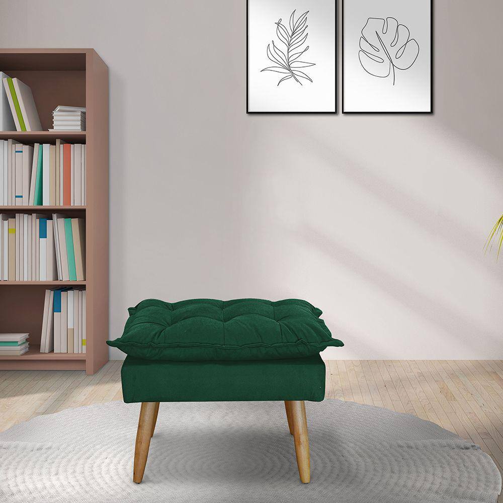 Puff Decorativo Para Sala De Estar Quarto E Escritorio Maitê Suede