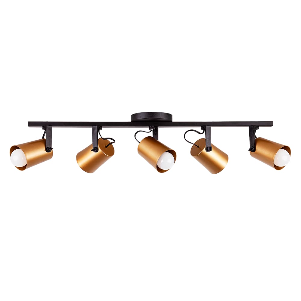 Luminária de Teto Spot Trilho Direcionável Fokus 5 Lâmpadas E27 Moderno Bivolt