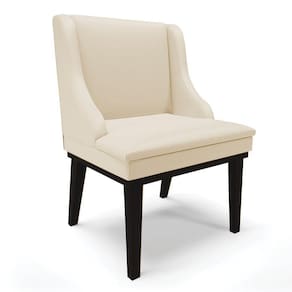 Cadeira De Jantar Liz Corino Base Fixa Madeira Preto Bege