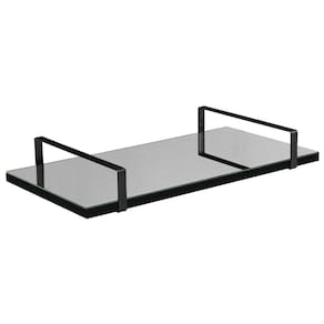 Bandeja Espelhada 25x50cm Borda Infinita Alça Preta
