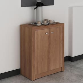 Balcão Escritório Com 2 Portas Multimóveis Cr25013 Amendoa