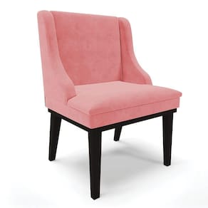 Cadeira De Jantar Liz Suede Base Fixa Madeira Preto Rose