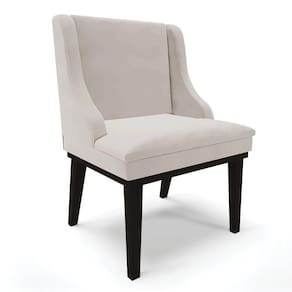 Cadeira Liz Veludo Base Fixa Madeira Preto - Cor Cinza