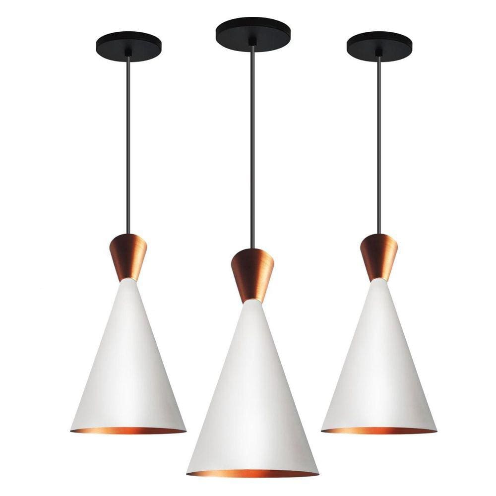 Kit 3 Lustres Pendentes Tom Dixon Branco New City