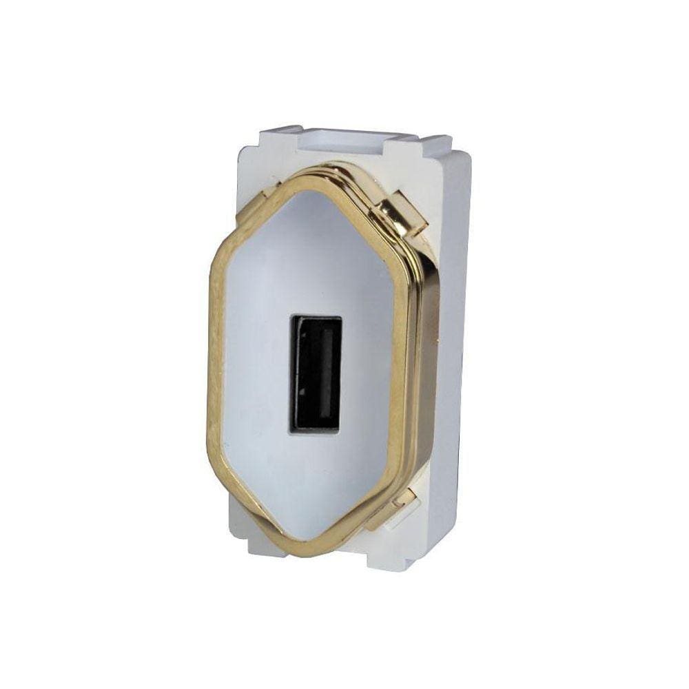 Módulo Entrada Usb 2.0 - Dicompel Novara Branco Gold