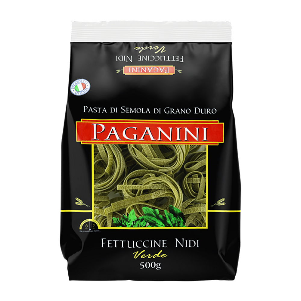 Kit 2X: Macarrão Fettuccine Nidi Verde Paganini 500g