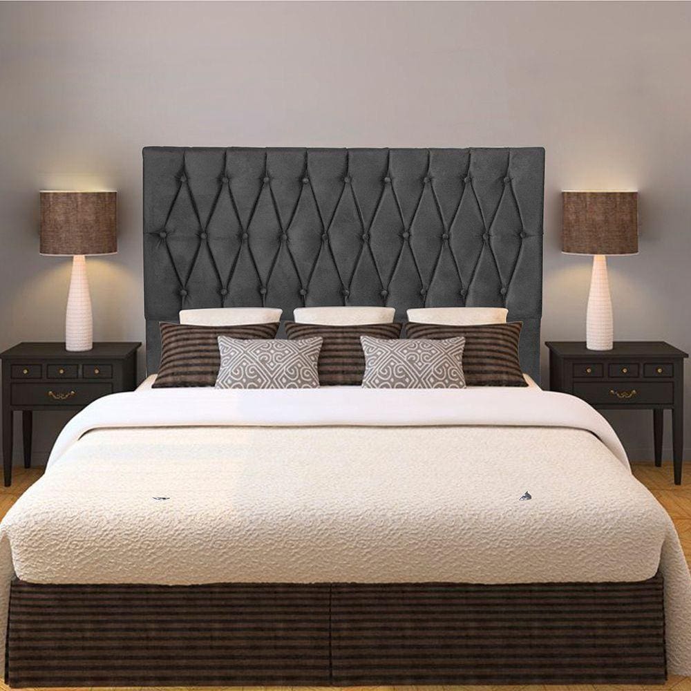 Cabeceira Casal 1,40M Paris Suede Cinza