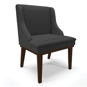 Cadeira De Jantar Liz Corino Base Fixa Madeira Tabaco Preto