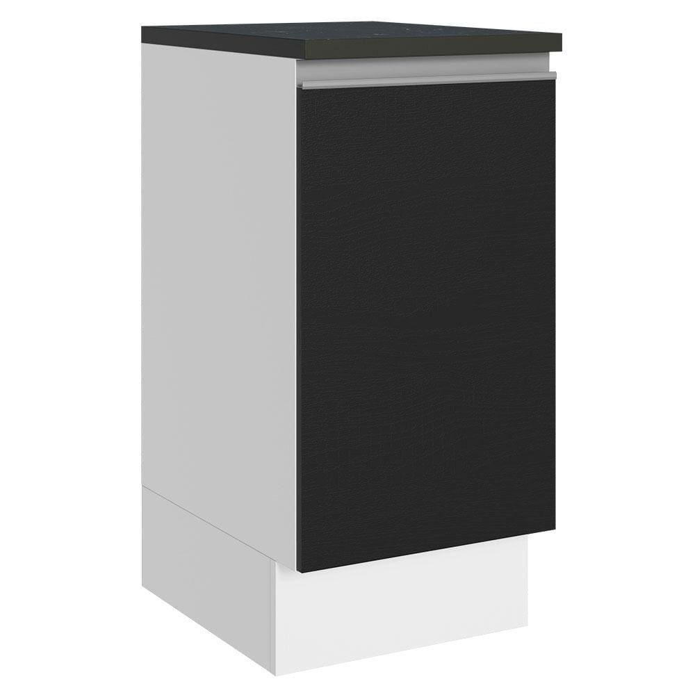 Balcão 100% Mdf 40 Cm 1 Porta Branco/preto