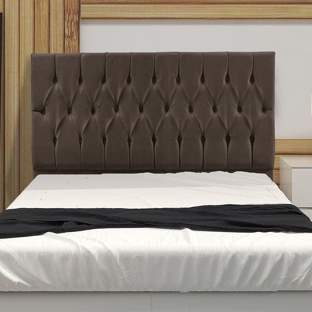 Cabeceira Casal 1,60M Madrid Suede Marrom