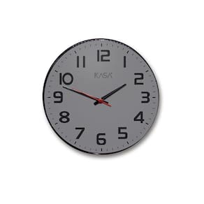 Relógio De Parede Cinza Tradicional Silencioso 30Cm