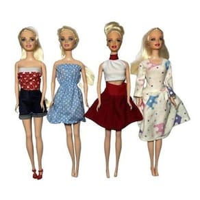 Kit 6 Roupinhas Luxo Para Barbie Vestidos Saia Macacão