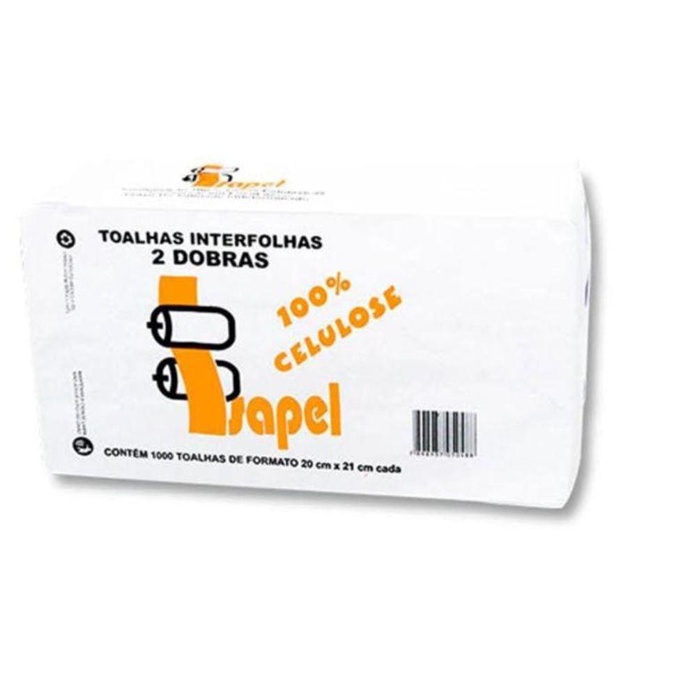 Toalhas Interfolhas 2D 100% Celulose Virgem Com 1000 20X21 Isapel