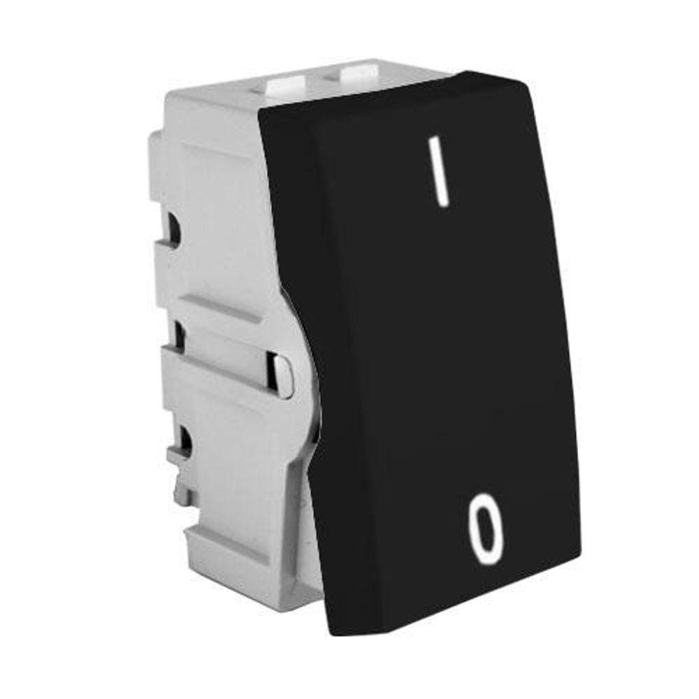 Modulo Interruptor Bipolar Simples - Recta Black Satin Fosco
