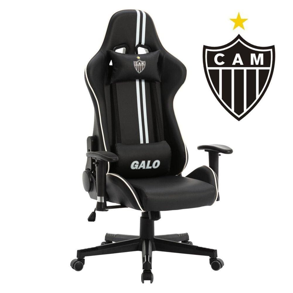 Cadeira Gamer Atlético Mineiro CAM 3318 Espresso Móveis Preta/Branca