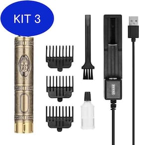 Kit 3 Máquina De Cortar Cabelo Barba Buda Profissional