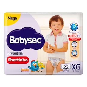 Fralda Shortinho Babysec Premium Tamanho XG com 22 Fraldas Descartáveis