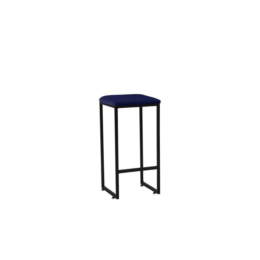 Banqueta Alta Decorativa Donna Em Suede Armação Preto