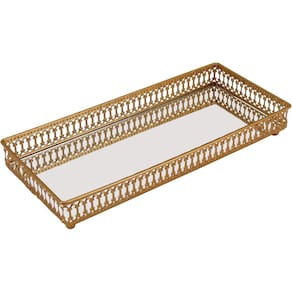 ZAREE BANDEJA 4x30x13cm METAL DOURADO ESPELHADO