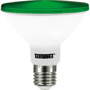 Lâmpada LED Par 38 15W Taschibra IP 65 Luz Verde - caixa com 4 Unidade - Amadeirado/Verde