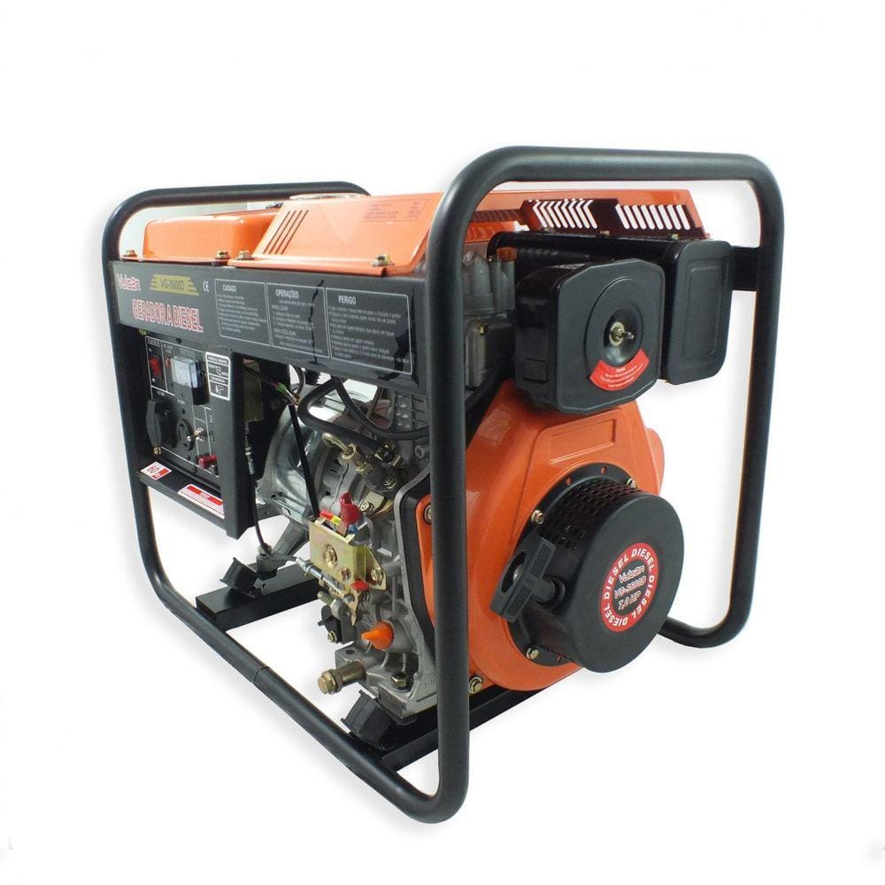 Gerador a Diesel VG3600D 4 Tempos 7HP Partida Manual Vulcan Trent Laranja