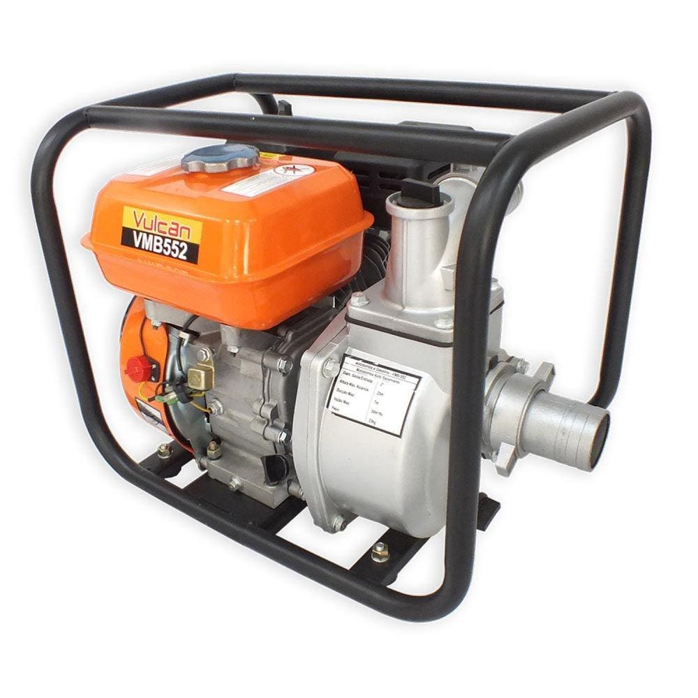 Motobomba Autoescorvante a Gasolina VMB552 4 Tempos 5,5HP Partida Manual Vulcan Trent Laranja