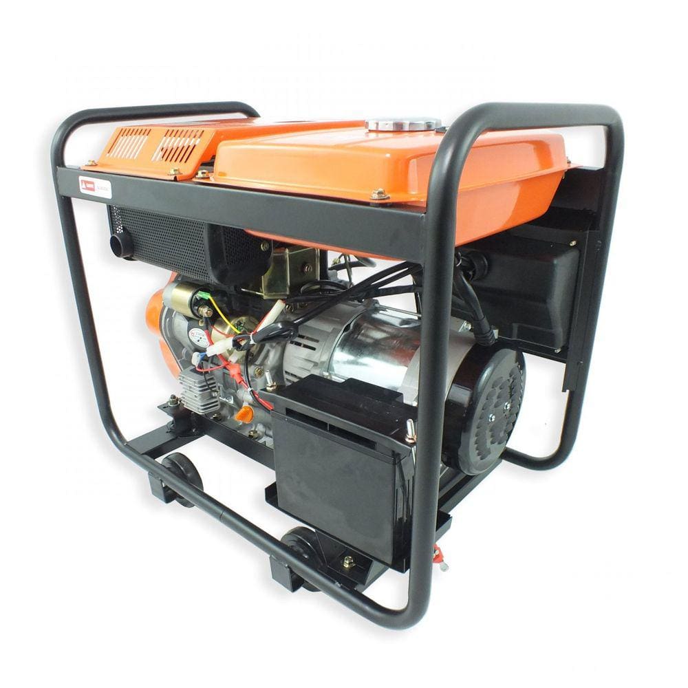 Gerador a Diesel VGE6000D 4 Tempos 10HP Partida Elétrica Vulcan Trent Laranja