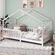 Cama Montessoriana Madeira Maciça Casa com Estrado Lisan