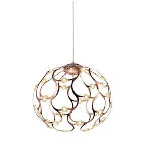 Pendente Led de Metal Spher 45cmx55cm Bella Iluminação 40x0,8W Rose