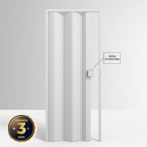Porta de PVC Sanfonada 210x72cm Permatti	Branco Branco
