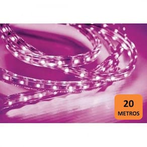 Fita LED 5W 60 LEDs Caixa Com 20 Metros 127V IP67 Taschibra - caixa com 20 m - Rosa