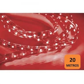 Fita LED 5W 60 LEDs caixa com 20 metros 127V IP67 Taschibra - caixa com 20 m - Vermelho