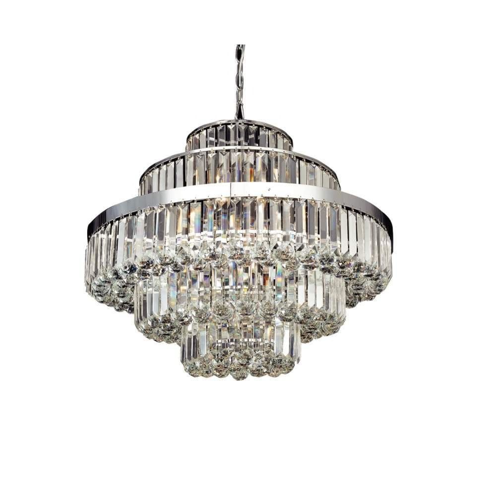 Lustre de Cristal Dijon 12 Lâmpadas Bella Iluminação Transparente