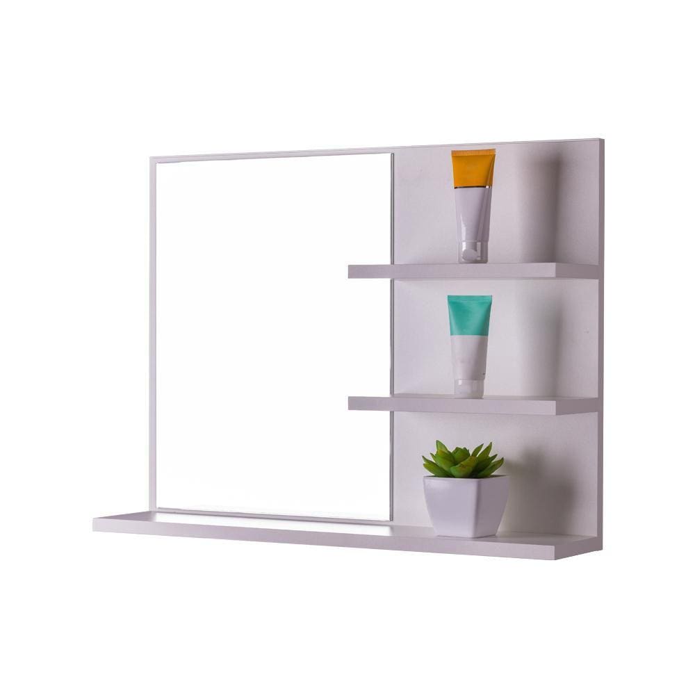 Espelho para Banheiro com Prateleiras Lugano 60 x 45cm