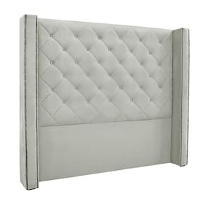 Cabeceira Casal 1,64m Loewe Veludo Prata - Gran Belo
