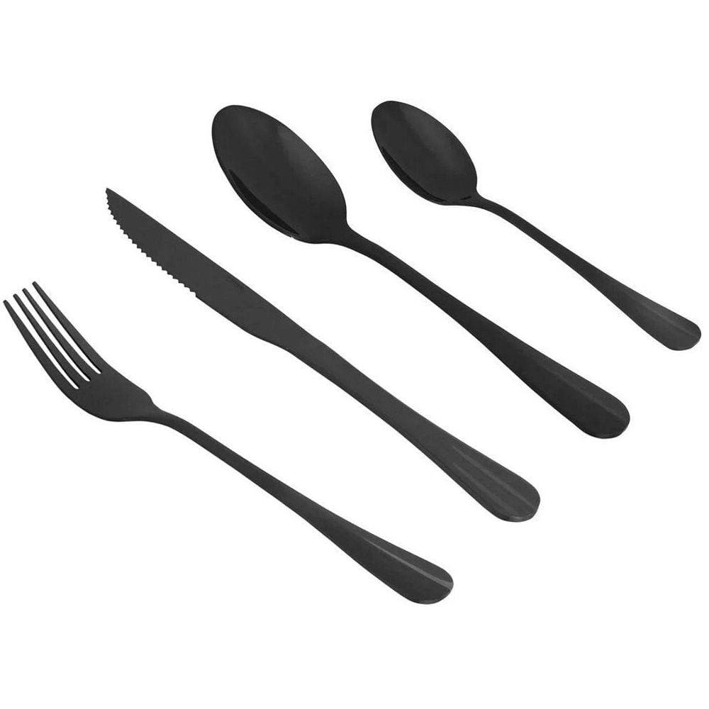 Faqueiro 24 Peças Aço Inox Positano Preto Lyor