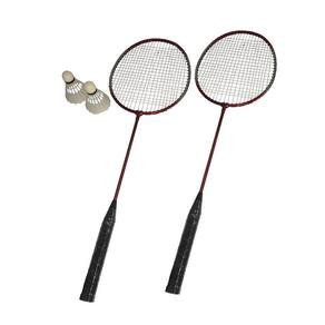 Badminton Kit 2 Raquetes 2 Petecas Bolsa Transporte Vermelho