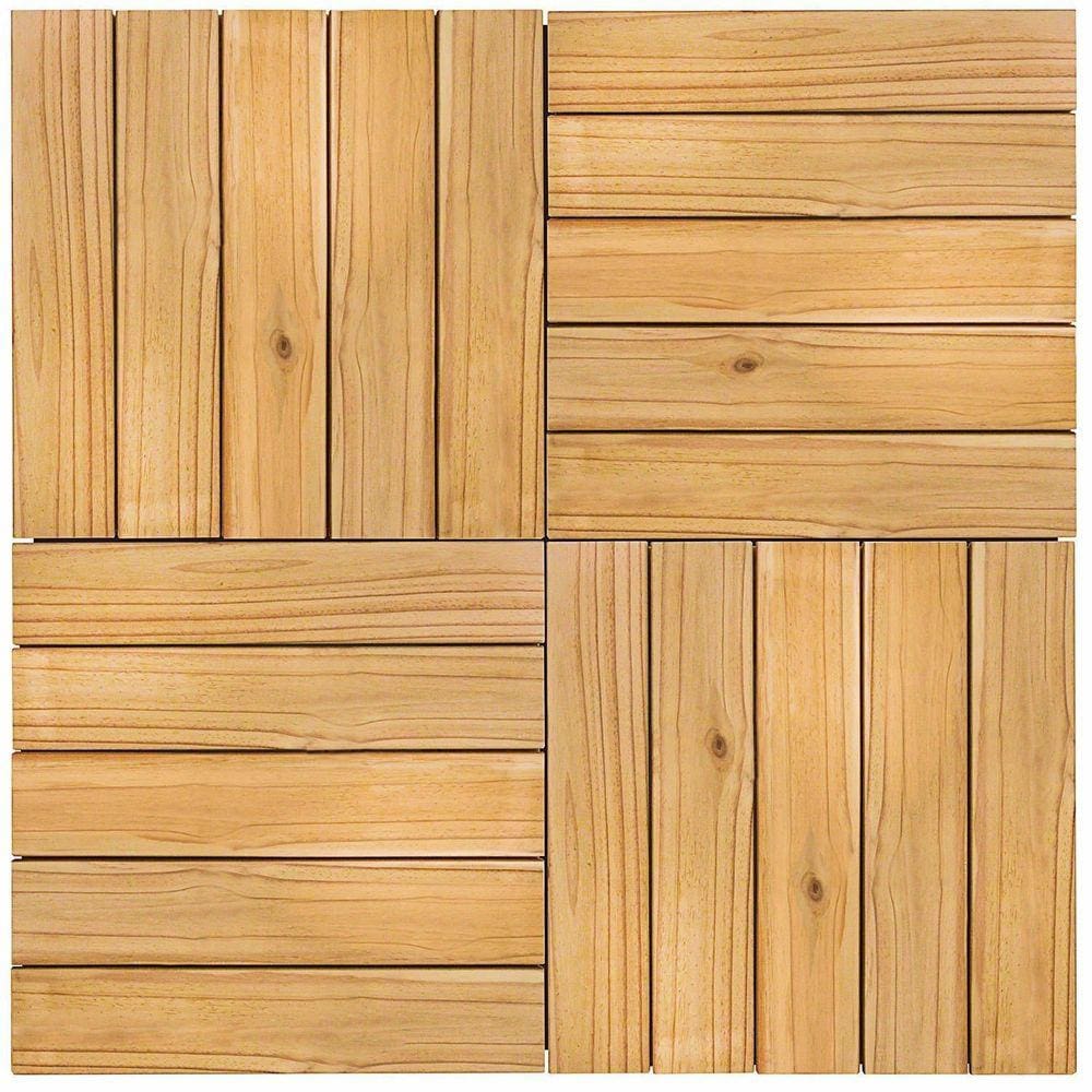 Kit Deck em Placa de Madeira Modular 50cmx50cm com 12 Placas Isabela Revestimentos Pinus Tratado