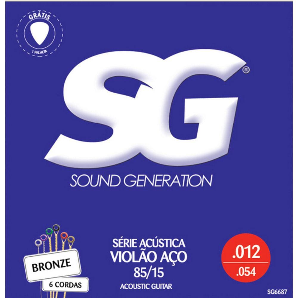 Encordoamento Violão Aço 012 SG acompanha Palheta