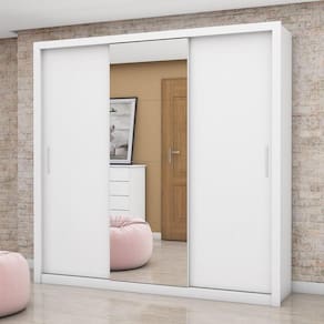 Guarda Roupa Casal Espelho 3 Portas 4 Gavetas Luna Plus Carioca Móveis