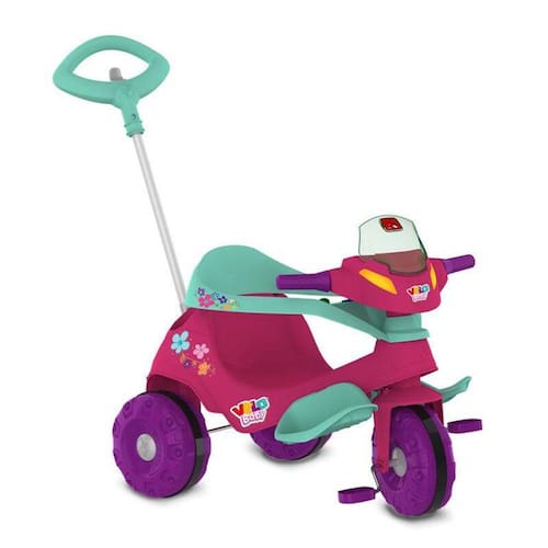 imagem-Triciclo Velobaby G2 Passeio & Pedal Rosa- Bandeirante 357