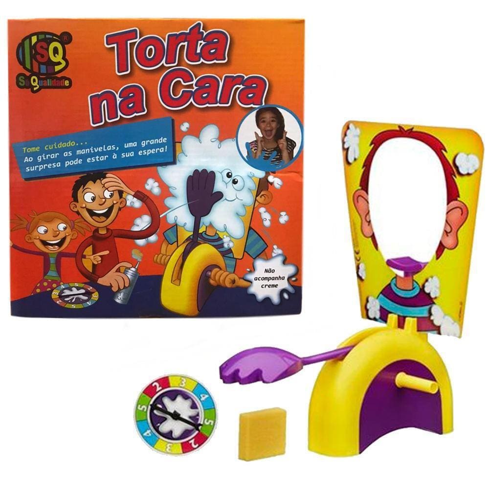 Brinquedo Torta Na Cara Brincadeira Família Jogo - Amarelo