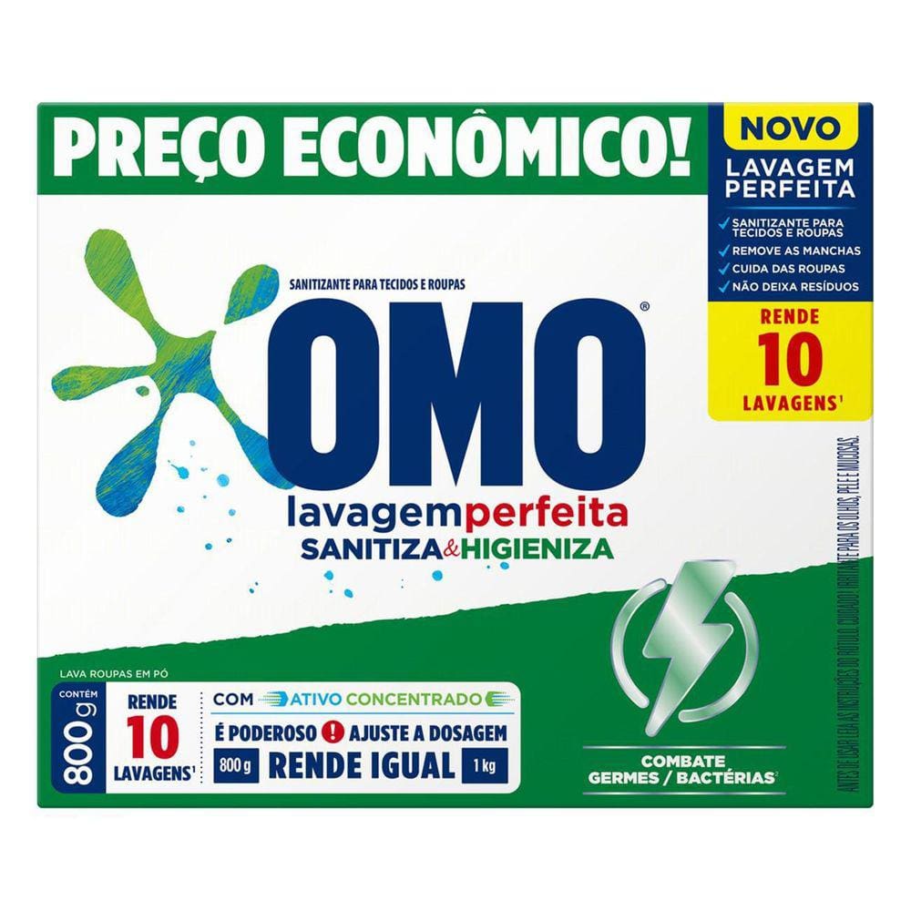 Sabao Po Omo Lav Perf Hig Sani Cart 800G