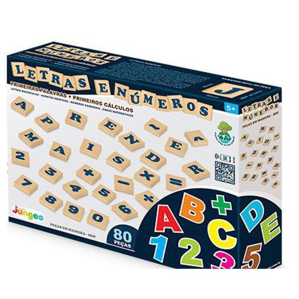 Brinquedo Letras E Números - 80 Peças