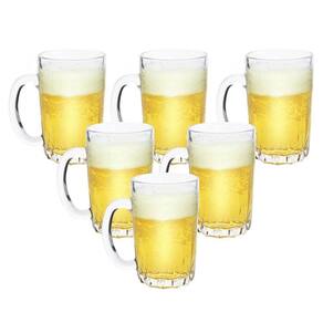 Kit 6 Canecas De Chopp Cerveja De Vidro Grosso 330Ml